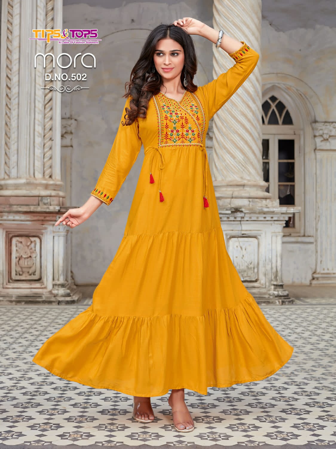 MORA Vol 5 New Designer Fancy Festive Wear Heavy Rayon Long Anarkali  Kurti Collection